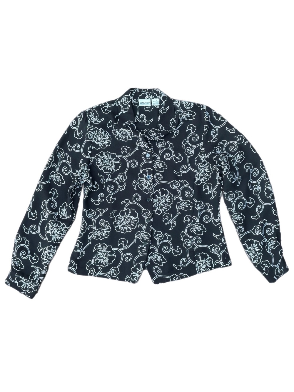Liz Baker | Vintage White Floral Embroidery Patterned Blouse - Picture 1 of 3